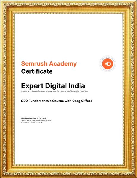 Semrush SEO Course Certification
